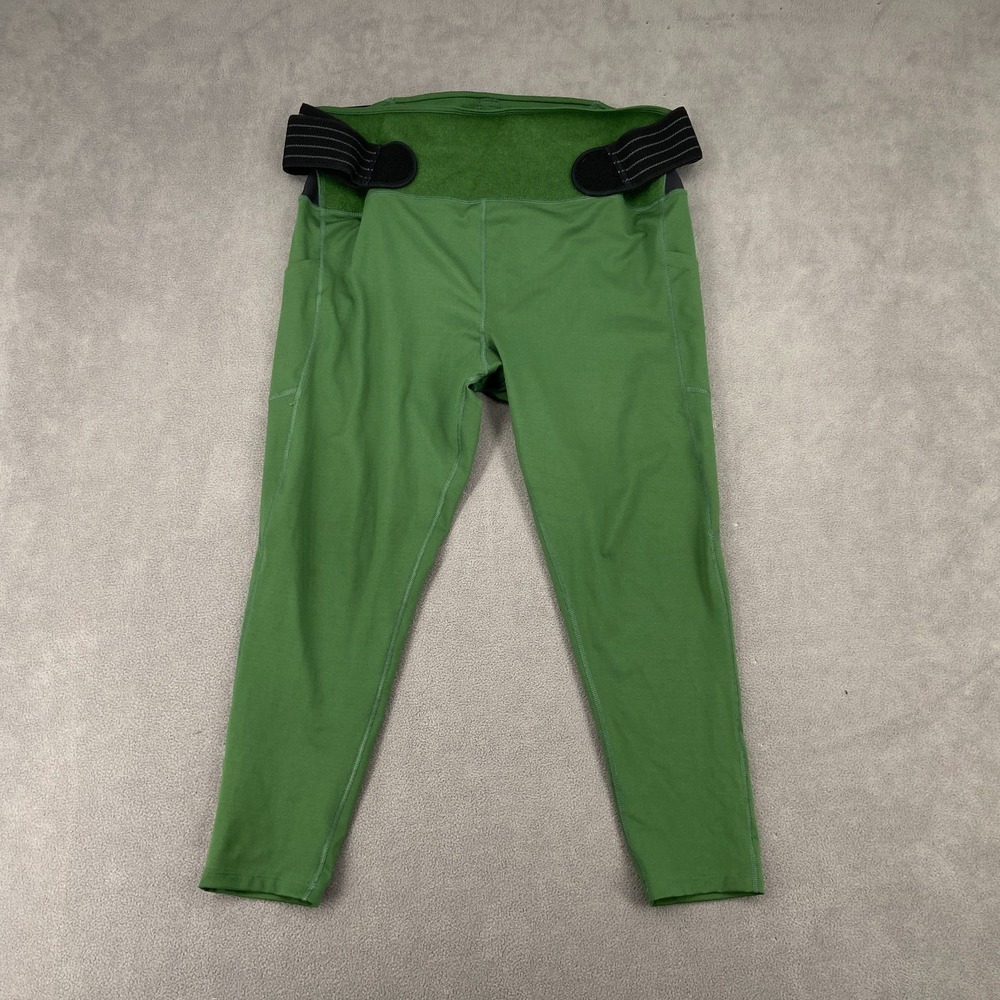 Tommie Copper Crop Leggings Womens 2XL Green Stretch Seamless Skinny Leg Workout